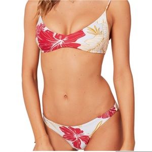 L space bikini floral print M